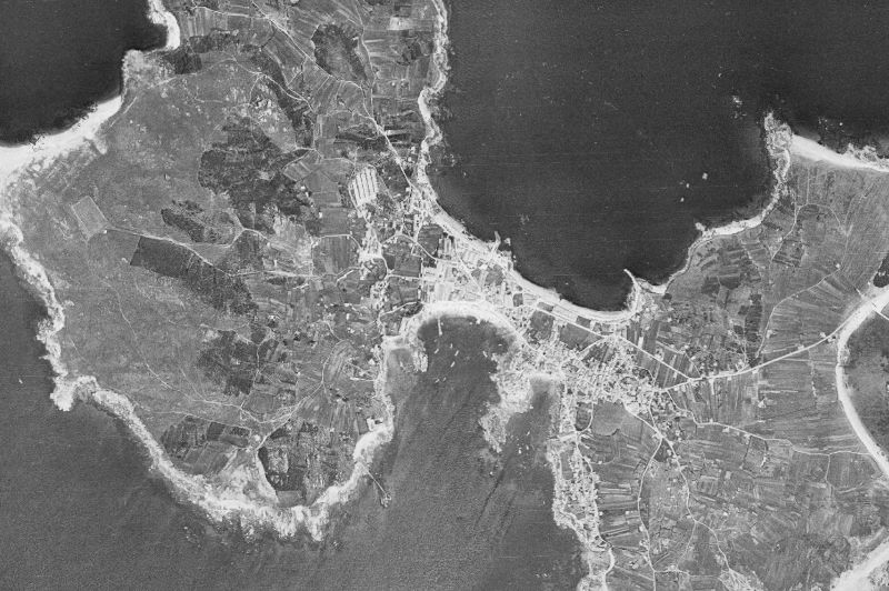 Ortofoto de 1956-1957 del núcleo de A Illa de Arousa