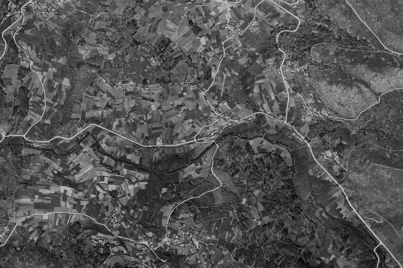 Ortofoto de 1956-1957 del núcleo de Cerdedo-Cotobade