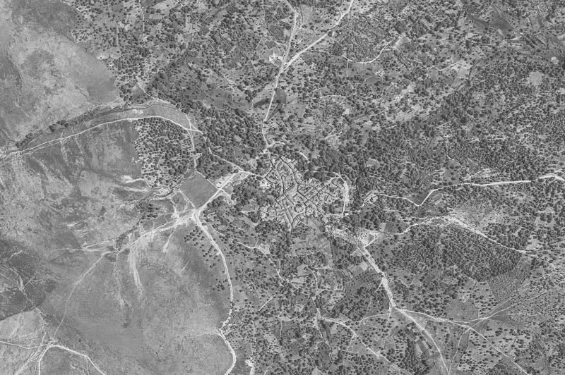 Ortofoto de 1956-1957 del núcleo de La Alberca