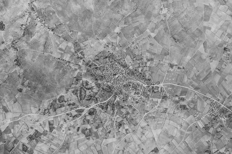 Ortofoto de 1956-1957 del núcleo de Aldeadávila de la Ribera