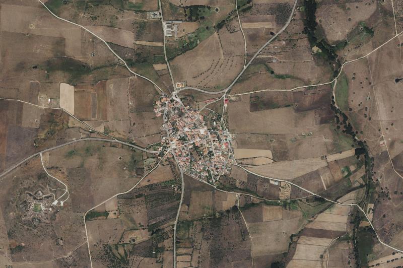 Ortofoto actual del núcleo de Aldea del Obispo