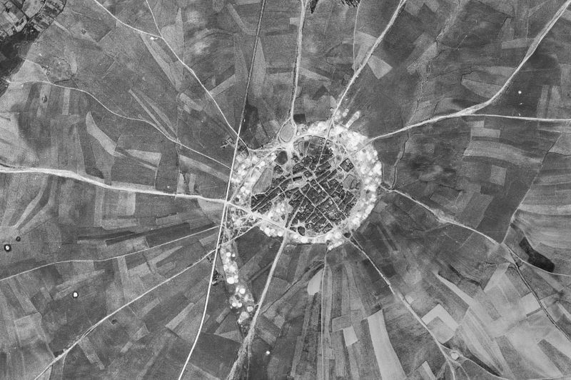 Ortofoto de 1956-1957 del núcleo de Aldeanueva de Figueroa