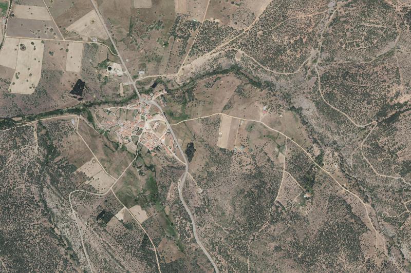 Ortofoto actual del núcleo de Aldeanueva de la Sierra