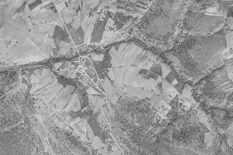Ortofoto de 1956-1957 del núcleo de Aldeanueva de la Sierra