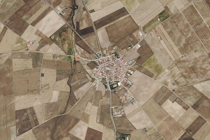 Ortofoto actual del núcleo de Aldeaseca de la Frontera