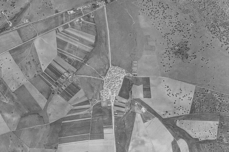 Ortofoto de 1956-1957 del núcleo de Aldehuela de la Bóveda