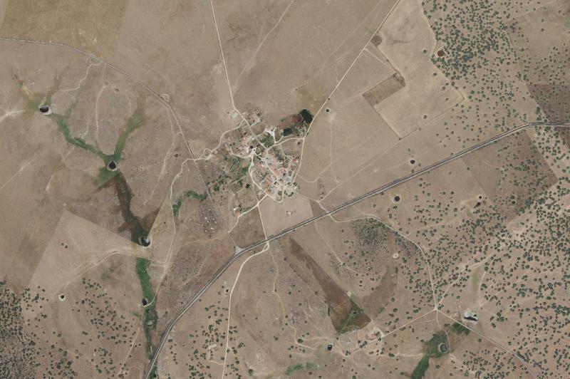 Ortofoto actual del núcleo de Berrocal de Huebra