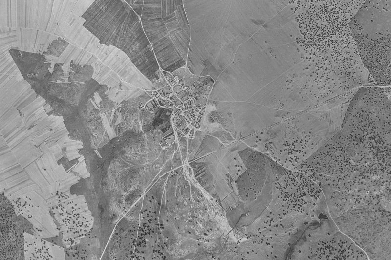 Ortofoto de 1956-1957 del núcleo de Berrocal de Huebra