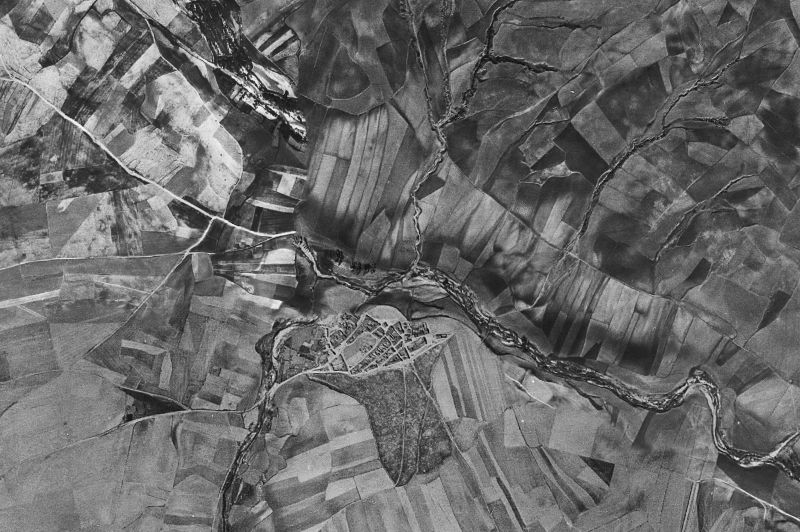 Ortofoto de 1956-1957 del núcleo de Bóveda del Río Almar