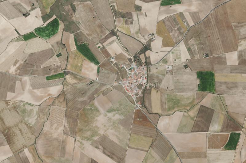 Ortofoto actual del núcleo de Cabezabellosa de la Calzada