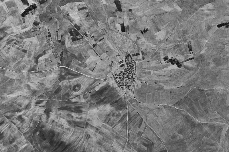 Ortofoto de 1956-1957 del núcleo de Cabezabellosa de la Calzada