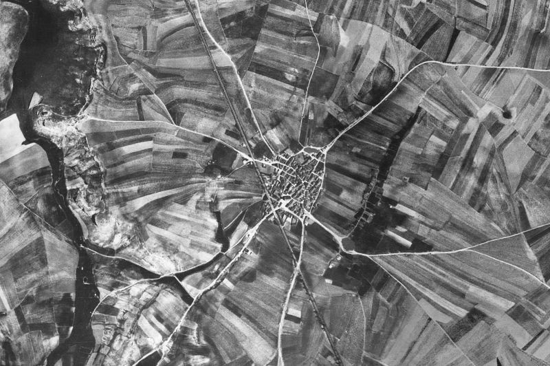 Ortofoto de 1956-1957 del núcleo de Calvarrasa de Arriba