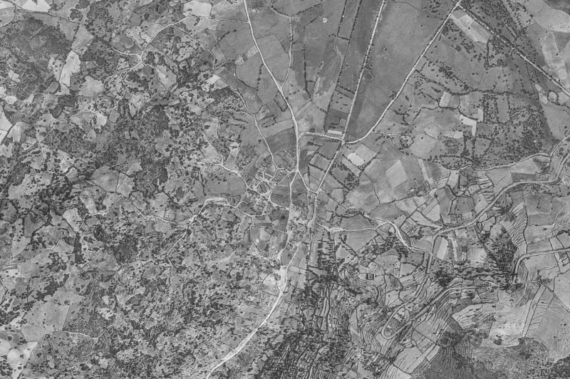 Ortofoto de 1956-1957 del núcleo de La Calzada de Béjar