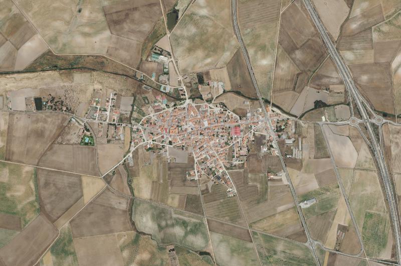 Ortofoto actual del núcleo de Calzada de Valdunciel