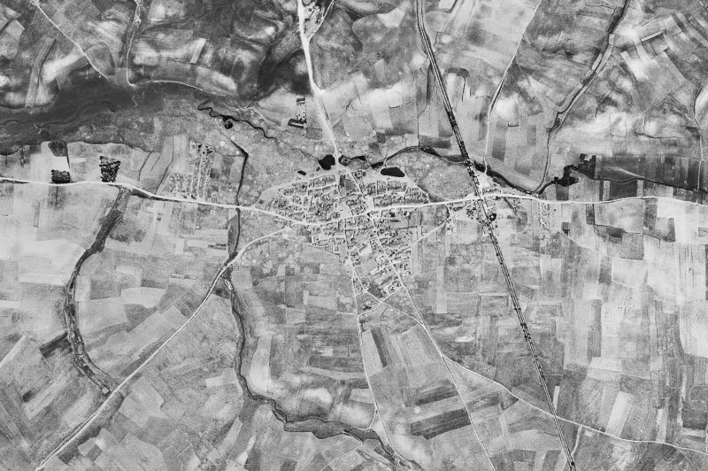 Ortofoto de 1956-1957 del núcleo de Calzada de Valdunciel
