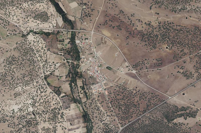 Ortofoto actual del núcleo de Campillo de Azaba