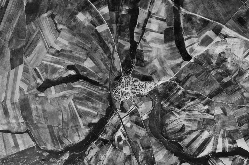 Ortofoto de 1956-1957 del núcleo de Carbajosa de la Sagrada