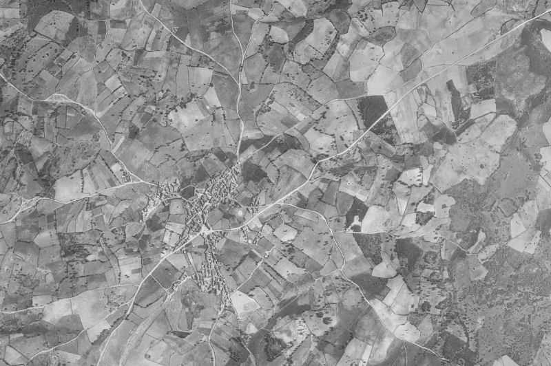 Ortofoto de 1956-1957 del núcleo de Casillas de Flores