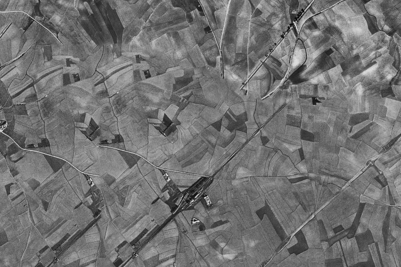 Ortofoto de 1956-1957 del núcleo de Castellanos de Moriscos