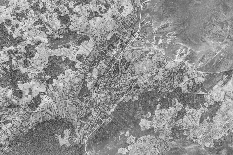 Ortofoto de 1956-1957 del núcleo de Cepeda