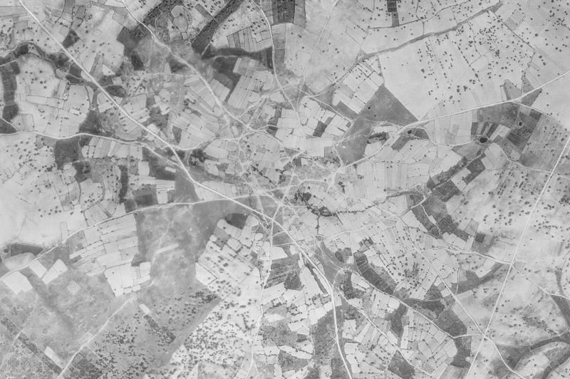 Ortofoto de 1956-1957 del núcleo de Cerezal de Peñahorcada