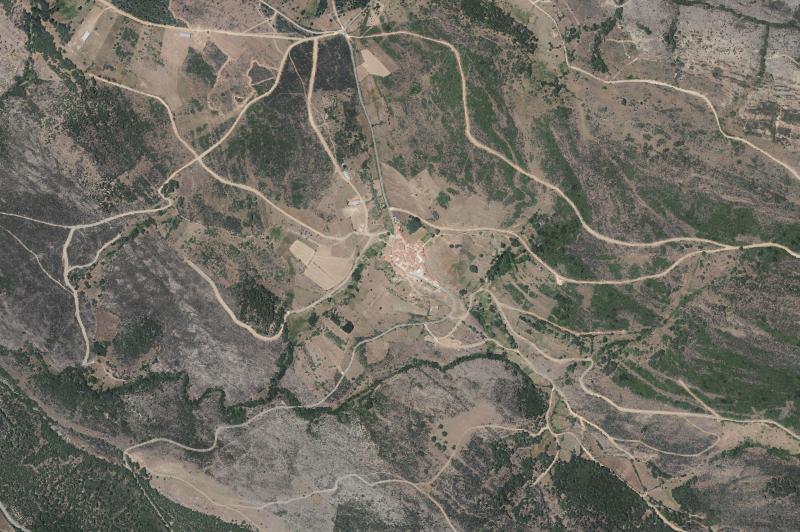 Ortofoto actual del núcleo de Cilleros de la Bastida
