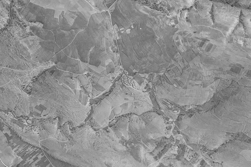 Ortofoto de 1956-1957 del núcleo de Cilleros de la Bastida