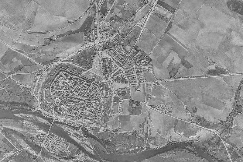 Ortofoto de 1956-1957 del núcleo de Ciudad Rodrigo