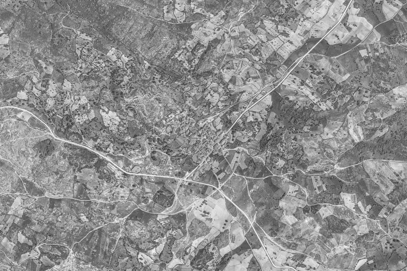 Ortofoto de 1956-1957 del núcleo de Cristóbal