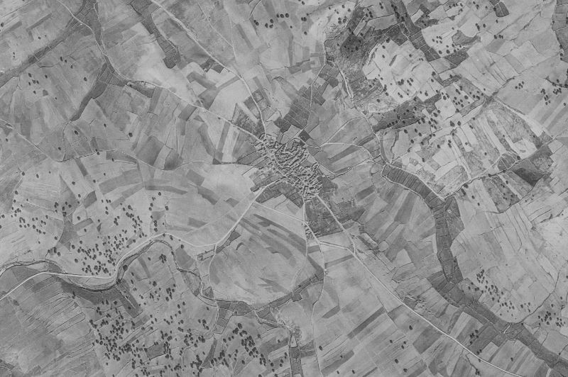 Ortofoto de 1956-1957 del núcleo de Chagarcía Medianero