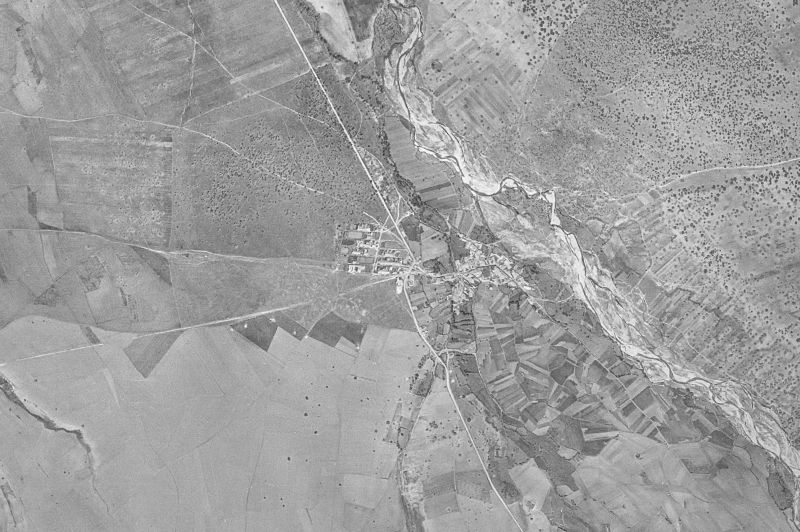 Ortofoto de 1956-1957 del núcleo de Dios le Guarde