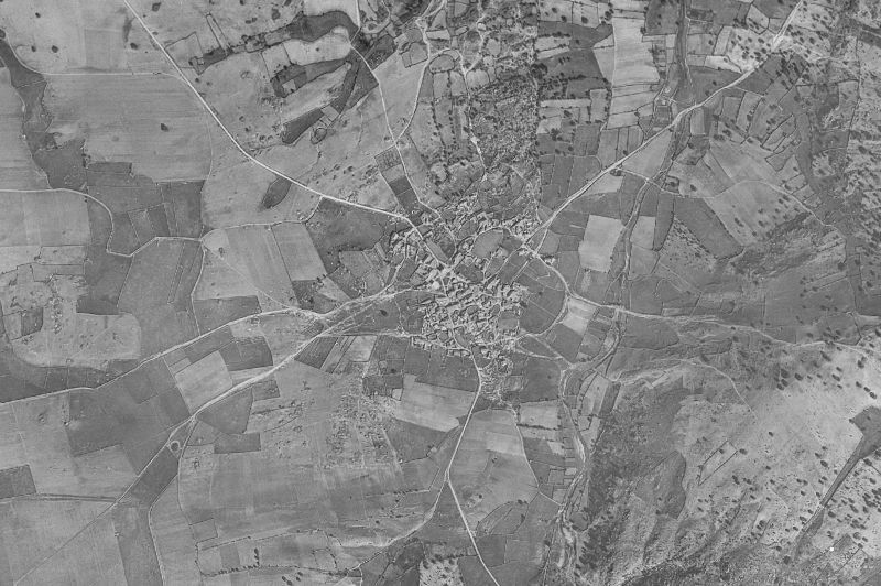 Ortofoto de 1956-1957 del núcleo de Encina de San Silvestre