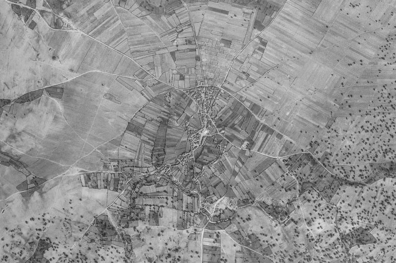 Ortofoto de 1956-1957 del núcleo de Encinasola de los Comendadores