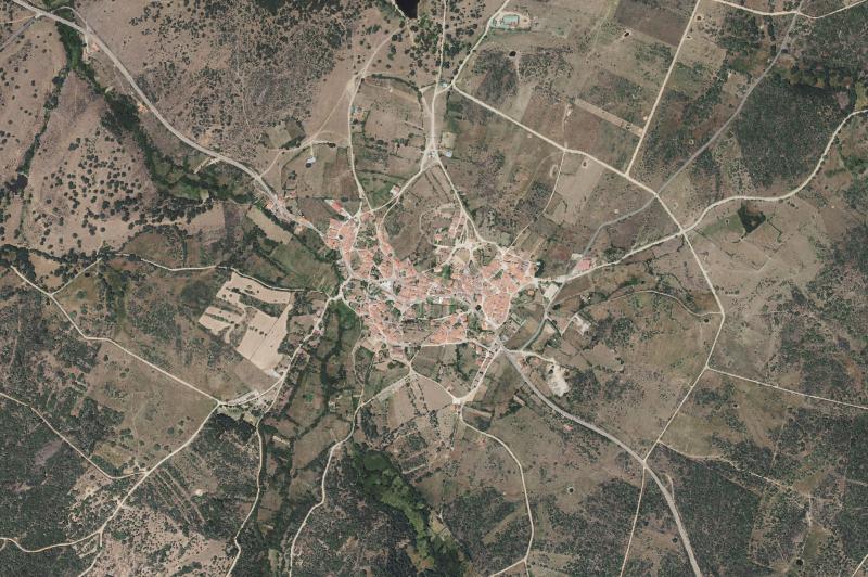 Ortofoto actual del núcleo de Escurial de la Sierra