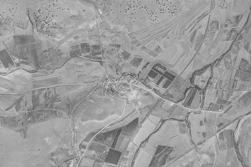 Ortofoto de 1956-1957 del núcleo de Fresno Alhándiga