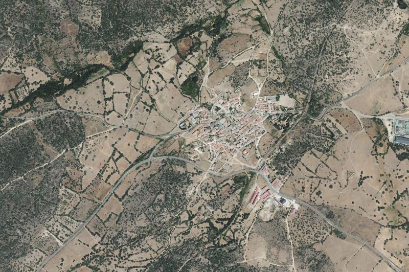 Ortofoto actual del núcleo de Fuentes de Béjar