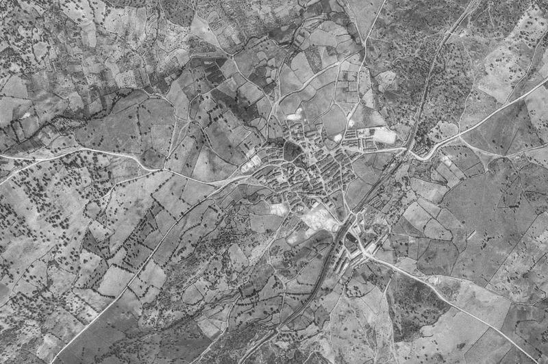 Ortofoto de 1956-1957 del núcleo de Fuentes de Béjar