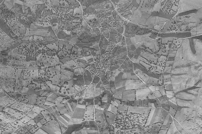 Ortofoto de 1956-1957 del núcleo de Fuentes de Oñoro