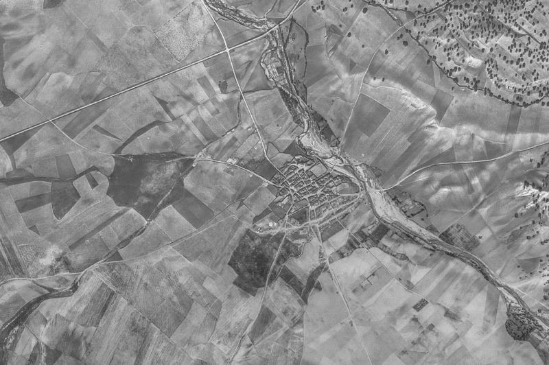 Ortofoto de 1956-1957 del núcleo de Gajates