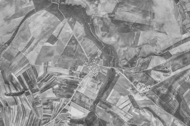 Ortofoto de 1956-1957 del núcleo de Galindo y Perahuy