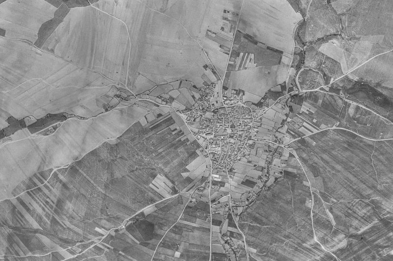 Ortofoto de 1956-1957 del núcleo de Gallegos de Argañán