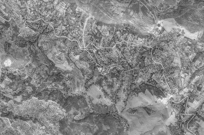 Ortofoto de 1956-1957 del núcleo de Garcibuey