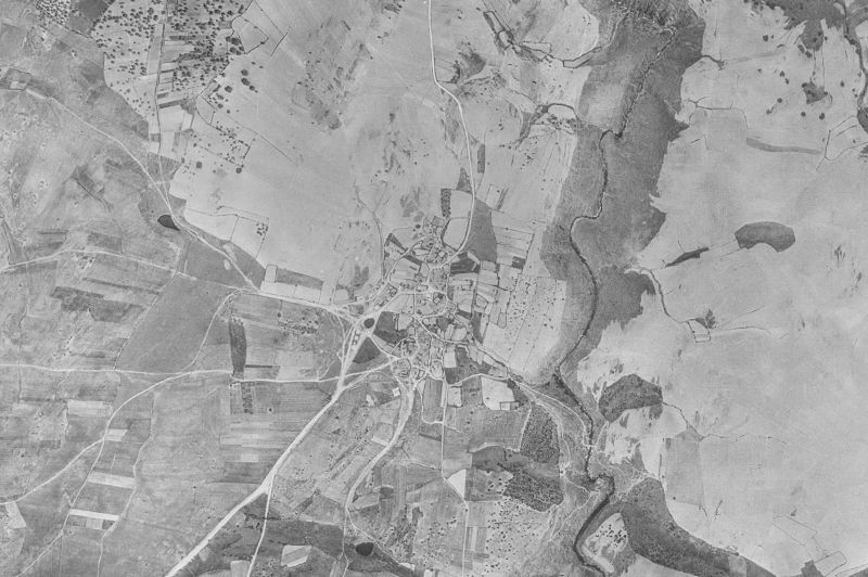 Ortofoto de 1956-1957 del núcleo de Herguijuela de Ciudad Rodrigo