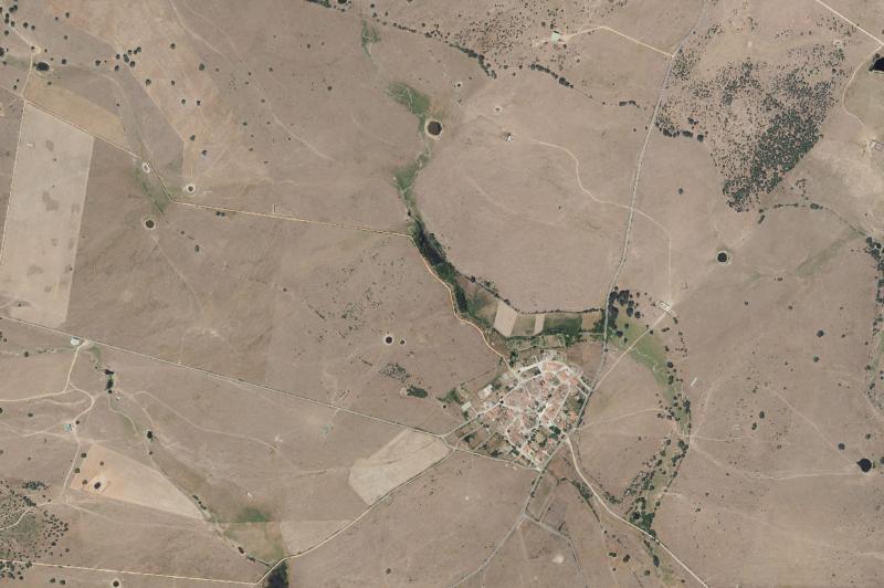 Ortofoto actual del núcleo de Herguijuela del Campo