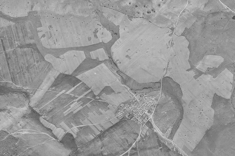 Ortofoto de 1956-1957 del núcleo de Herguijuela del Campo