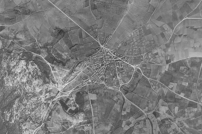 Ortofoto de 1956-1957 del núcleo de Hinojosa de Duero