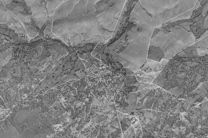 Ortofoto de 1956-1957 del núcleo de Linares de Riofrío
