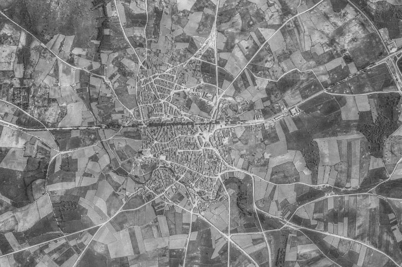 Ortofoto de 1956-1957 del núcleo de Lumbrales