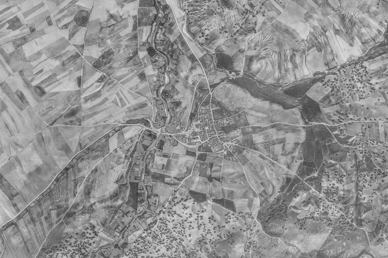Ortofoto de 1956-1957 del núcleo de Malpartida