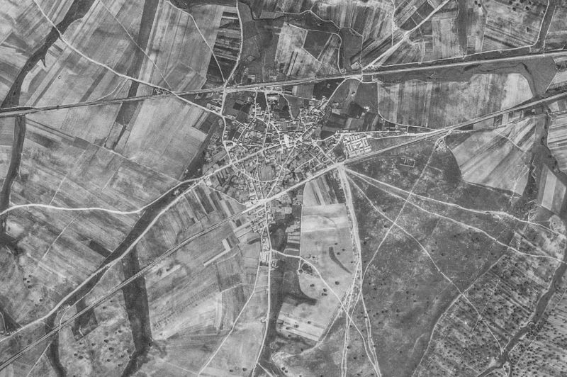 Ortofoto de 1956-1957 del núcleo de Martín de Yeltes